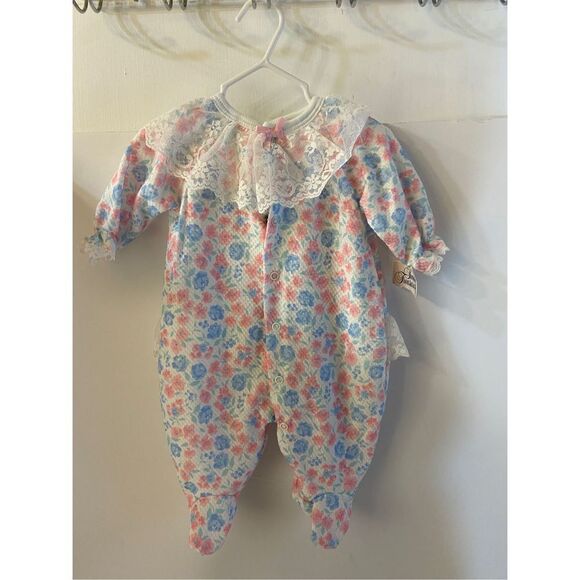 Sweet treasure romper 0/3m pink blue new Made in USA - Picture 1 of 5